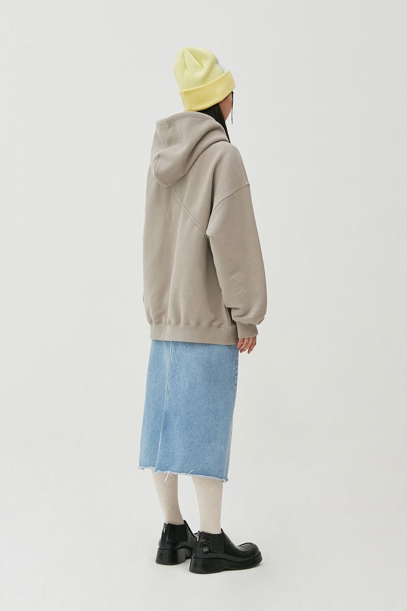 Flame Bear Hoodie_Wood Grey