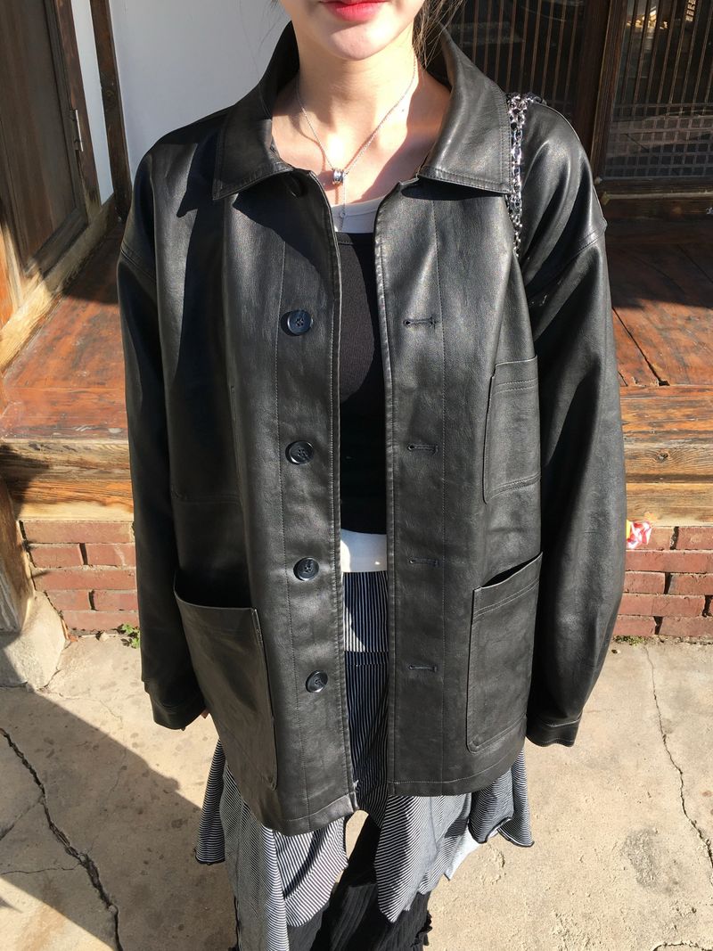 Dusty Leather Overwork Jacket (2c)