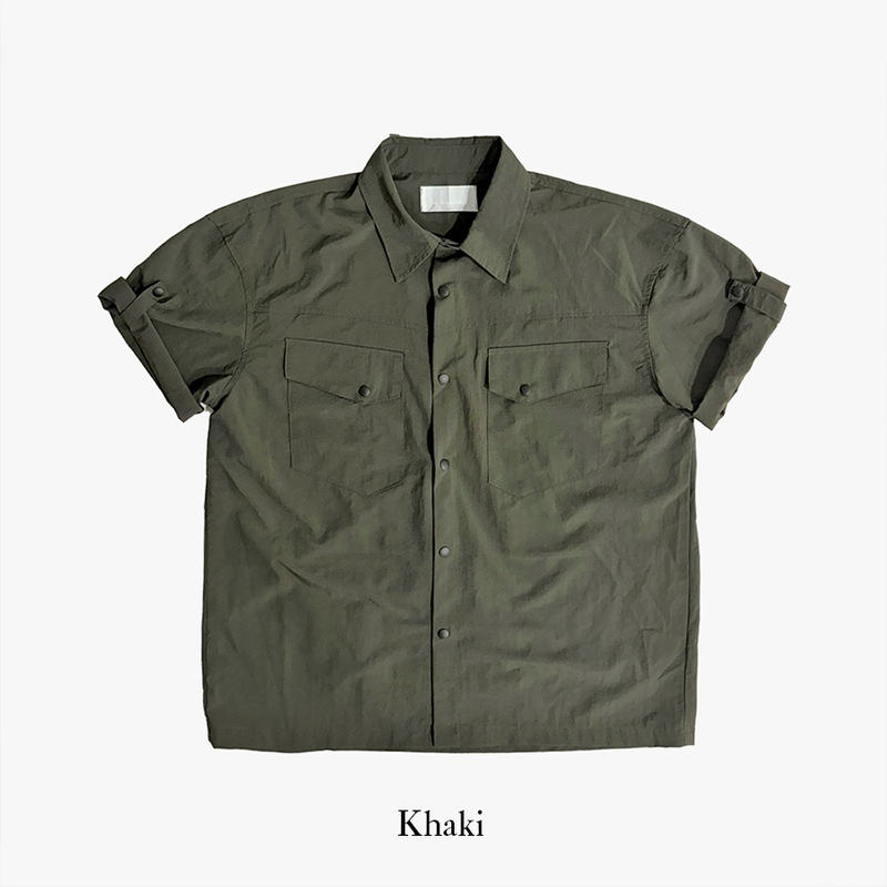Nylon roll-up western shirt