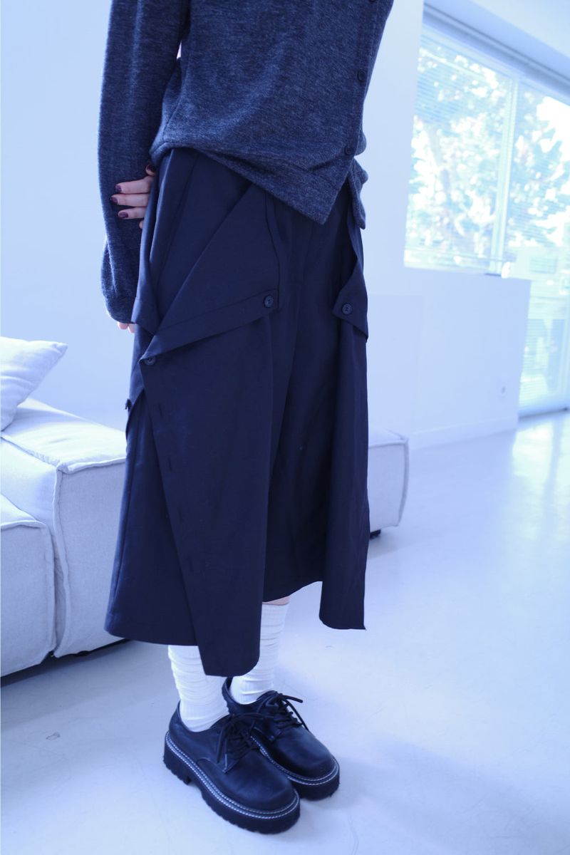 Maroon button bermuda pt (3color)