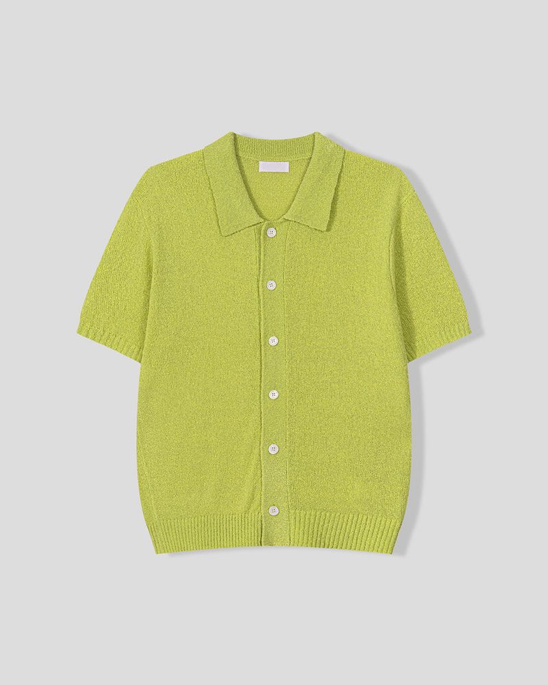 Bluema Bouclé Collar Short Sleeve Cardigan