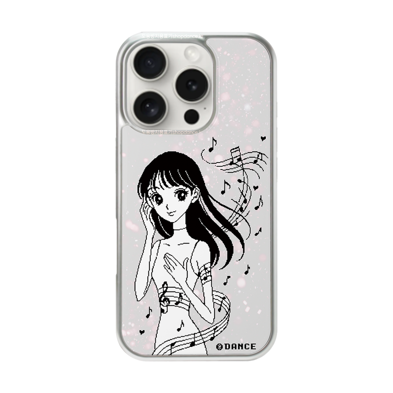 silver bumper) black 'Miu' case - pale grey