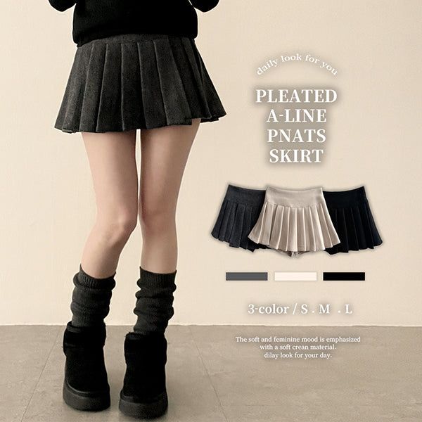 hijjoo（ハイチュー）の「Guts warm pleats A-line wool miniskirt（Skirts）」