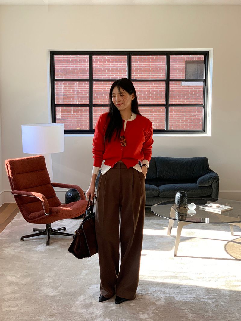 [MADE] [Wool Napping] Winter Warm Pintuck Wide Slacks