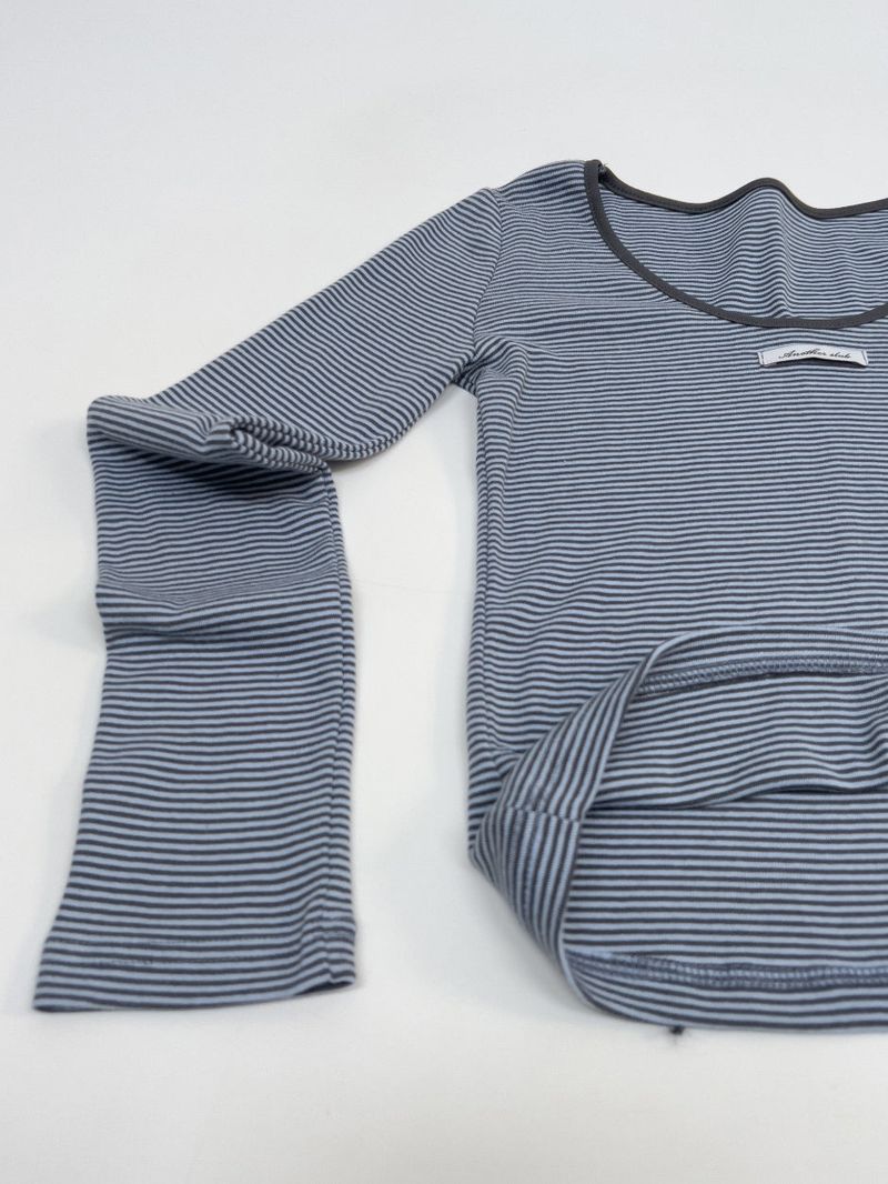 Porte U-neck Stripe T-shirt