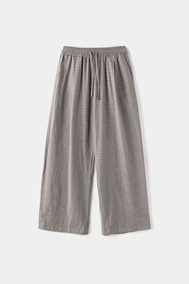 Border stripe summer pants