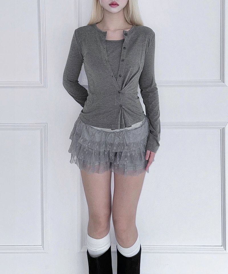Flower Tiered Skirt (3colors)
