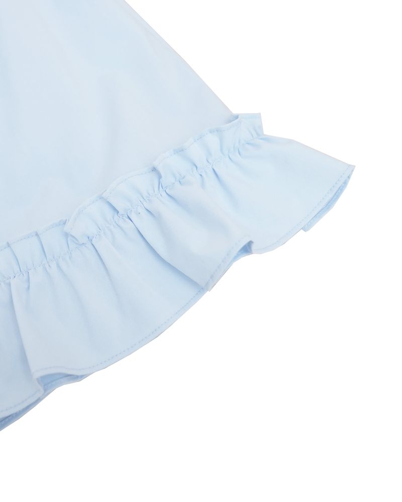 Button-up ruffle dress / sky blue