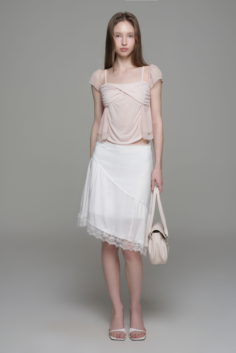 Kleesier（クリーシーア）の「Pure bloom drape top, Pink（Tops）」