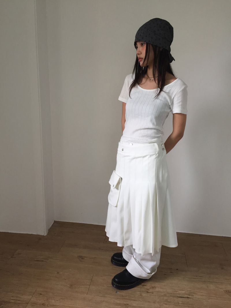 Pocket Layered Wrap Skirt (2color)