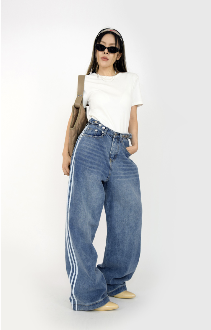 street track denim pants