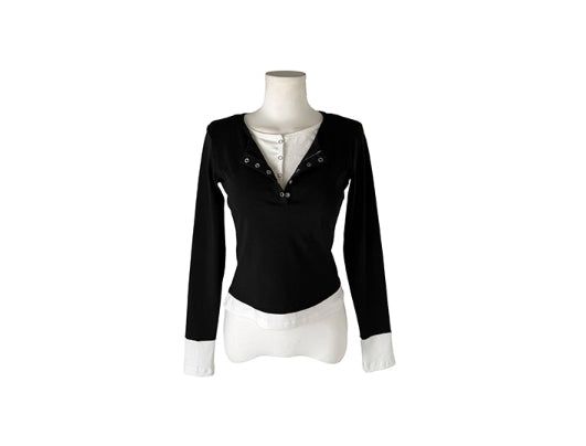 Eson Toto Button Layered T-shirt