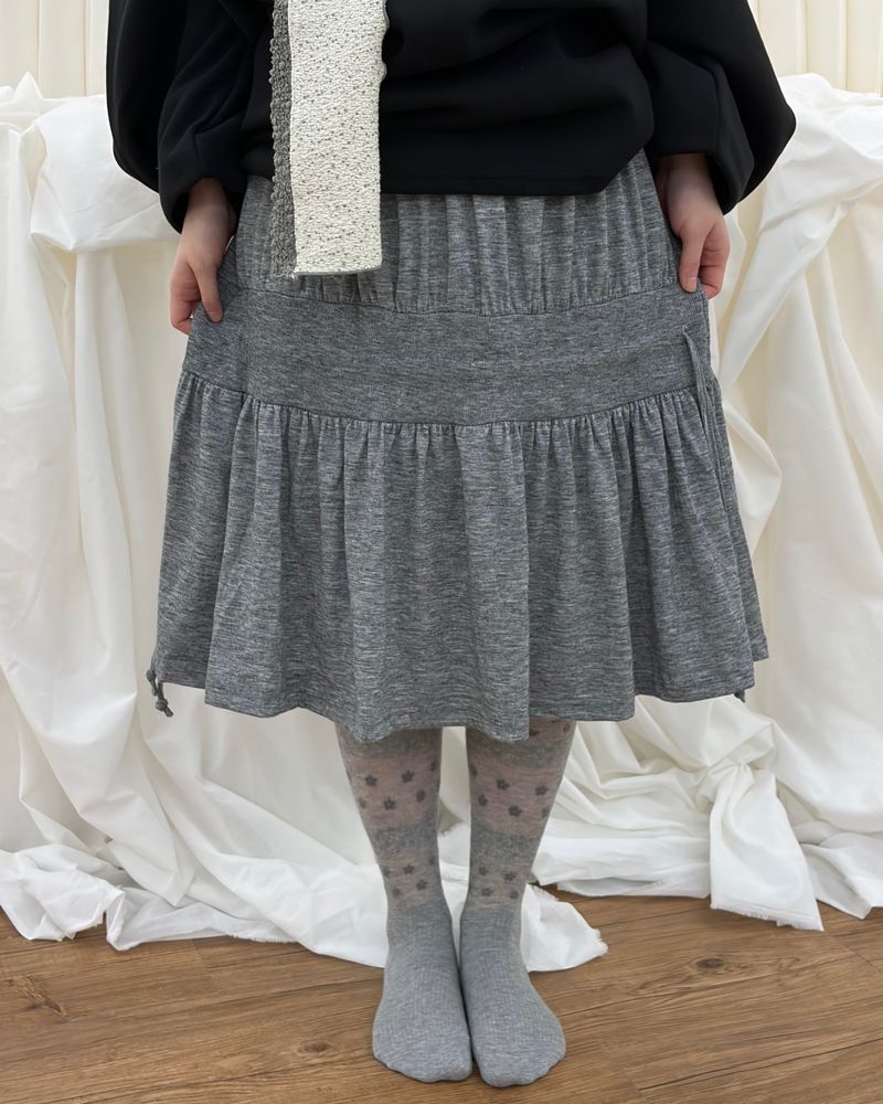 Wavy Shirring Skirt (2colors)