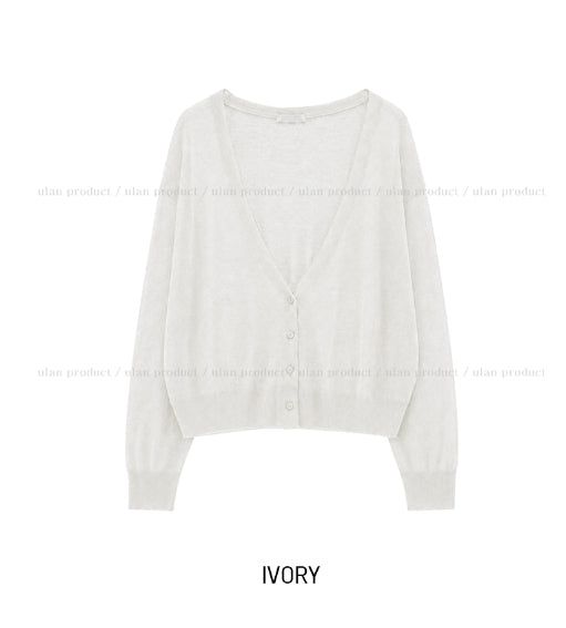 Dearly See-through Deep V-neck Cardigan