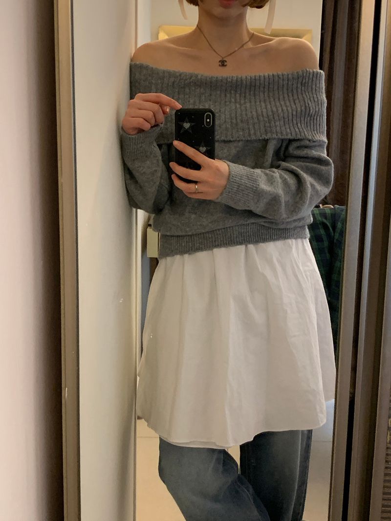 [MADE] PONIA OFF SHOULDER KNIT
