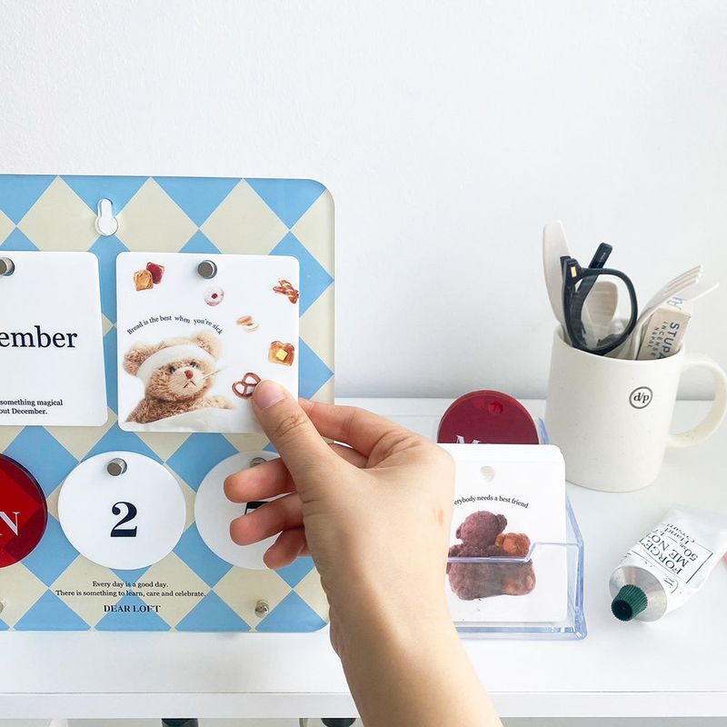 DEAR MY DAYS Perpetual Calendar - Blue Tiled