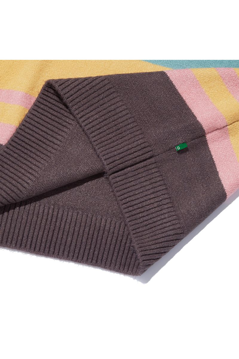 Bear Patch Multi Stripe Knit_Yellow