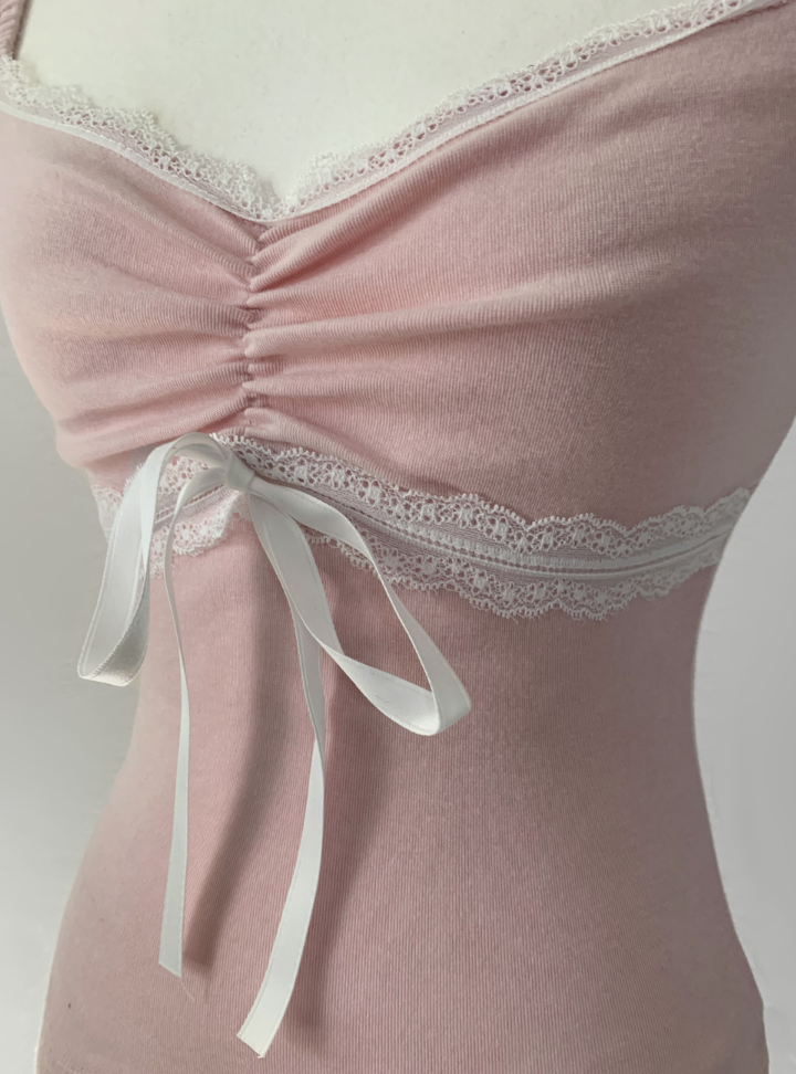 Hacken Ribbon Lace Top (light pink)