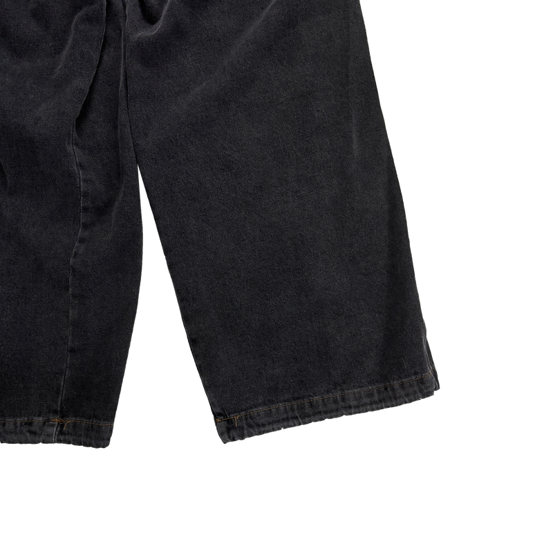 motif pintuck denim pants