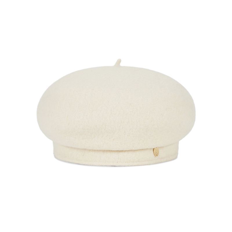 VA Oval-Metal Wool Beret  / Ivory
