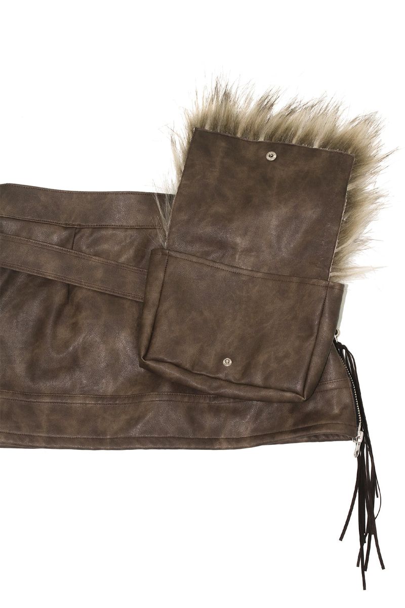 [MADE] Fur Bag Leather Skirt 002