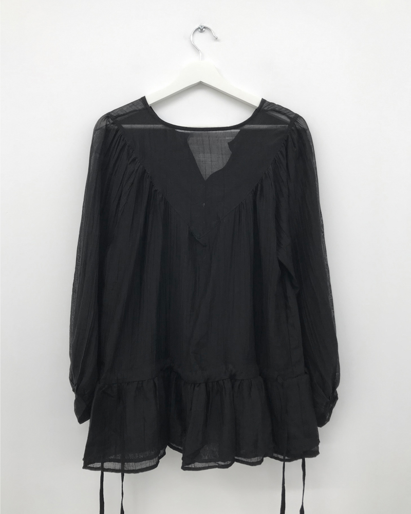 Pane see-through blouse (2color)
