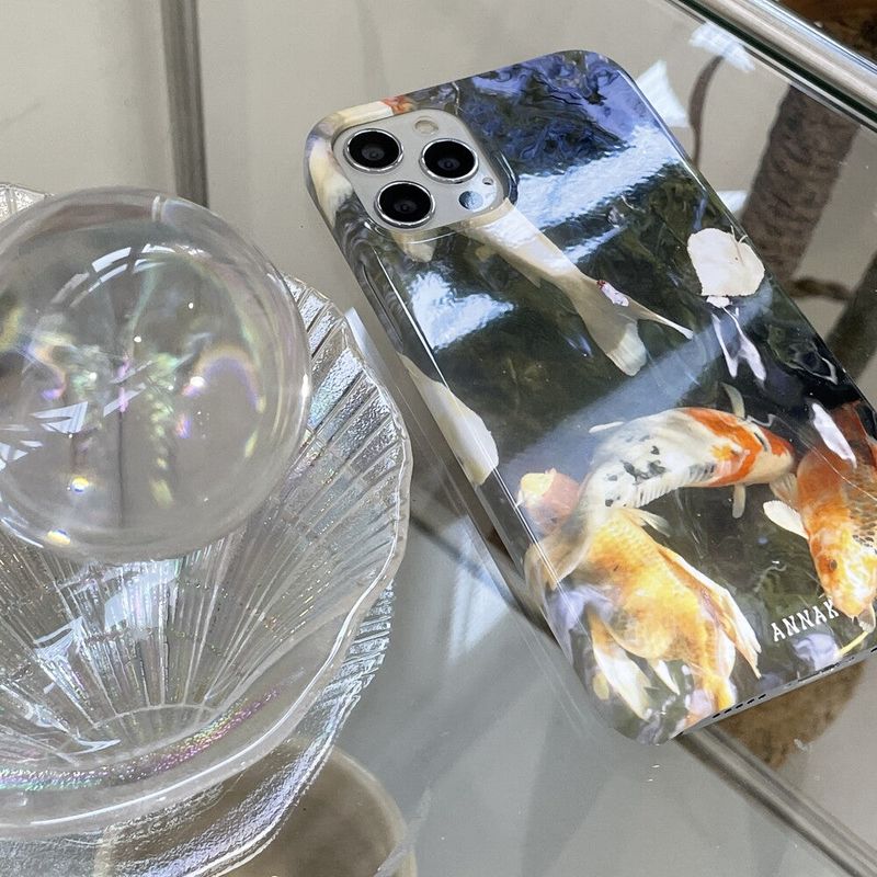 [purple sunlight koi goldfish hard case]