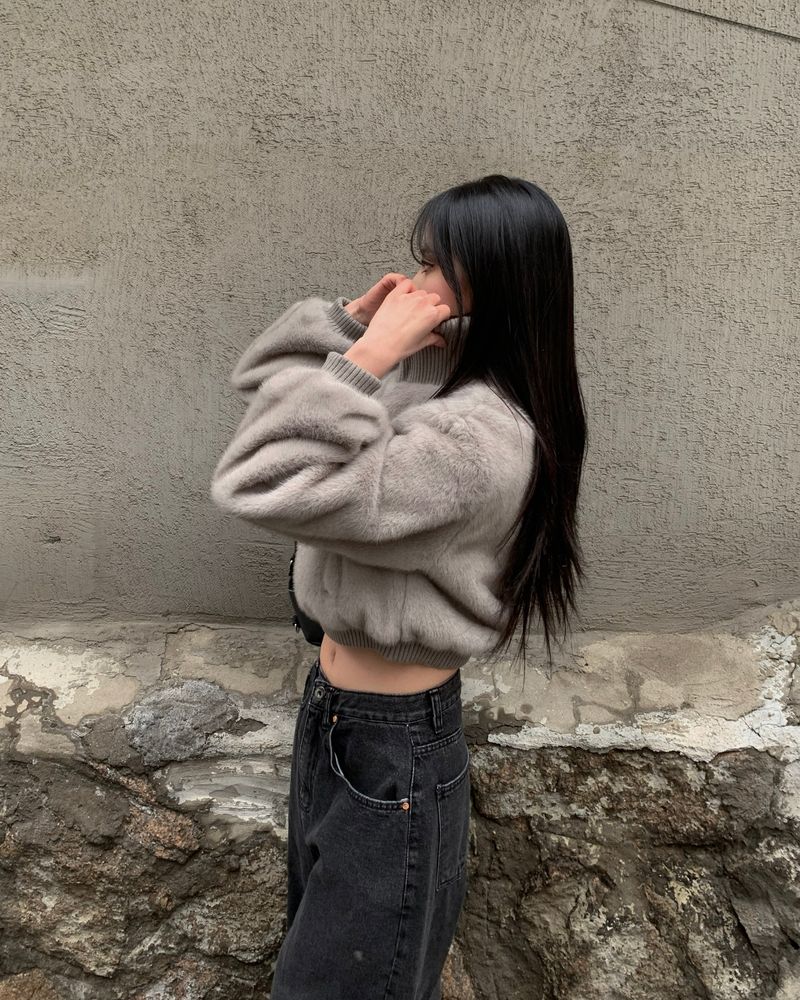 knit polar fur jumper