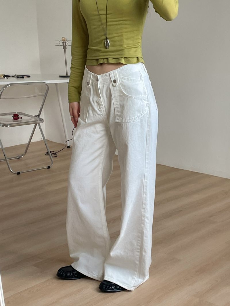 818 Cotton Bootcut Wide Pants
