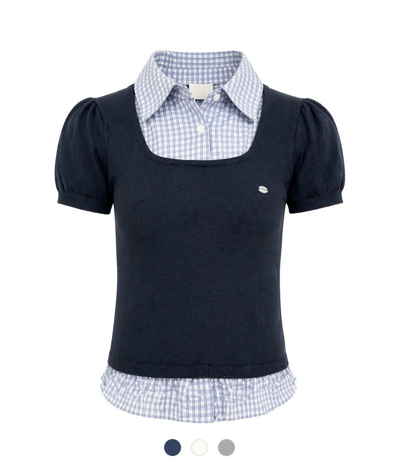 Cozy&Kitsch（コージーアンドキッチ）の「Sena Check Shirt Knit To（Tops）」