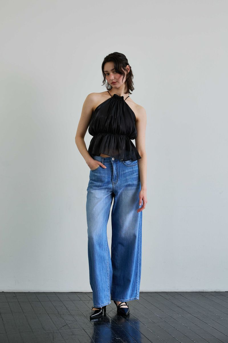AZURE WIDE DENIM PANTS / BLUE