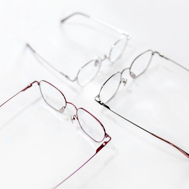 Knouun Square titanium glasses CODE. 103. C Black