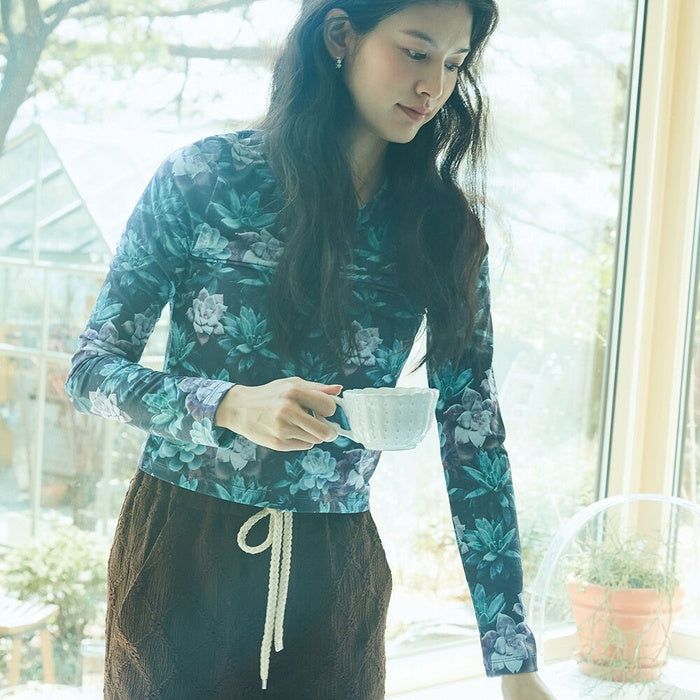 HOKUSPOKUS(ホクスポクス)の「Plant long sleeve / Navy(Tops)」
