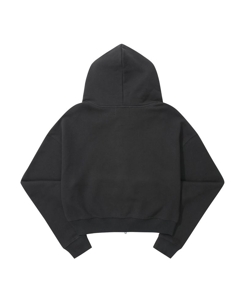 AB CROP HOOD ZIP-UP (CHARCOAL)
