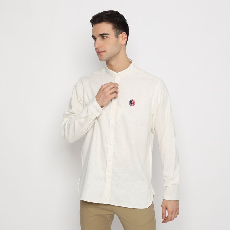 MON AKITA - Kimura Men Long Sleeve Shirt White