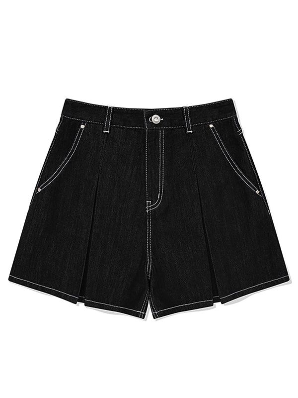 KIRSH（キルシー）の「FLARE SHORT DENIM PANTS [BLACK]（Pants）」
