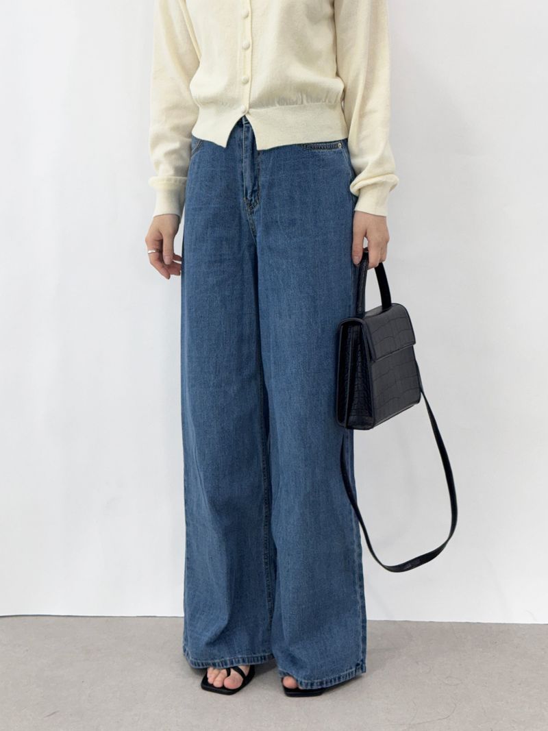 Judith Wide Straight Denim Long Pants Jeans