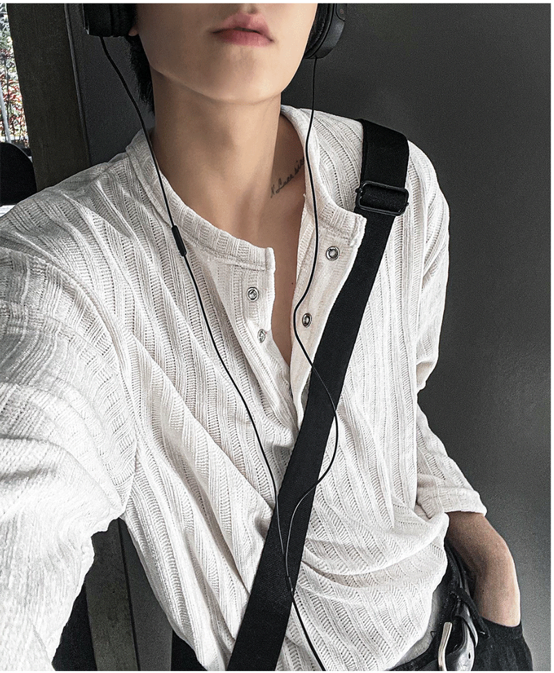 velia corduroy button henly-neck