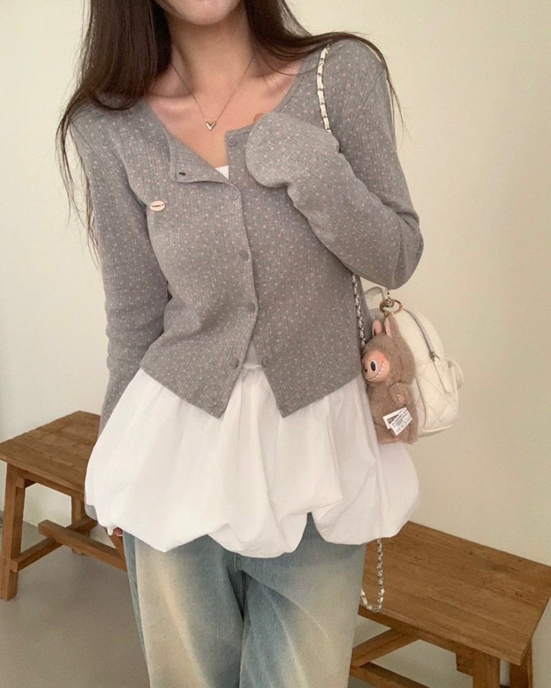[MADE] Rose Punching Long Sleeve Cardigan