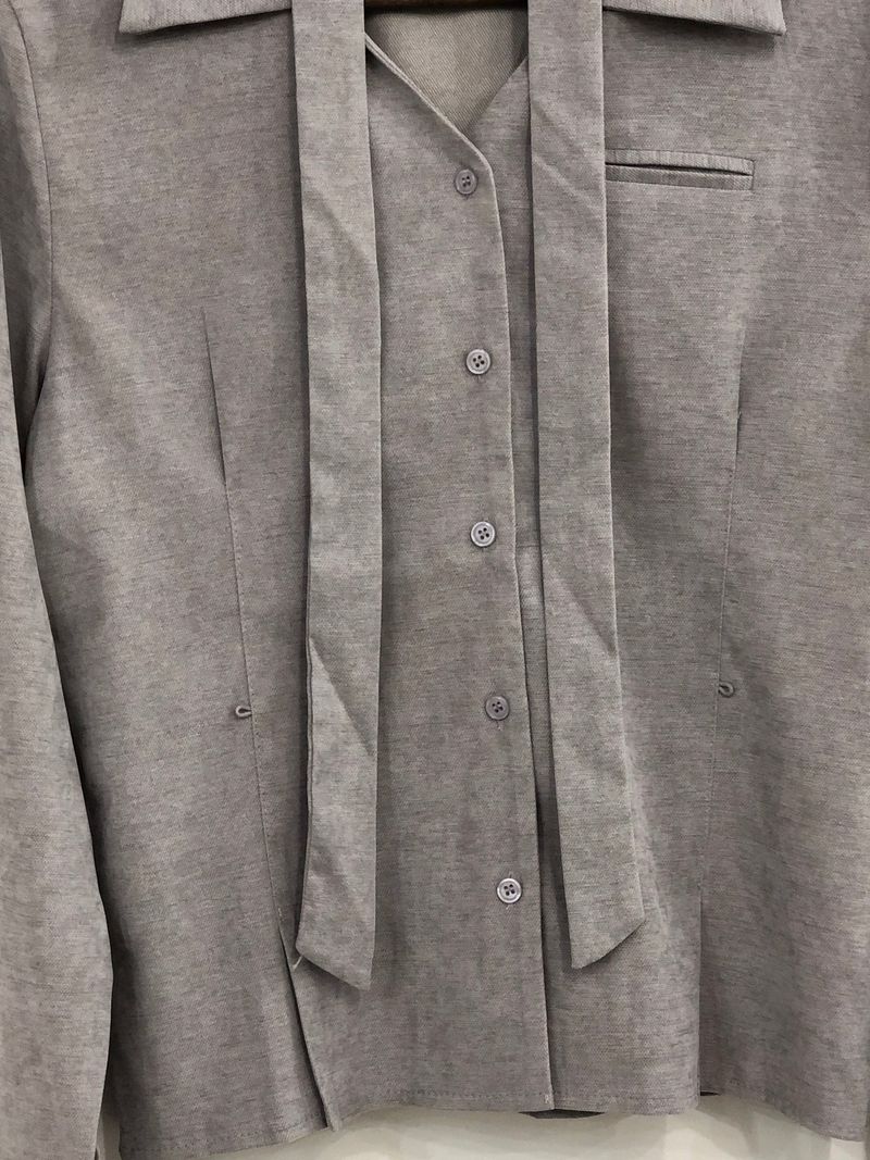 Dual Tie Pintuck Line Shirt