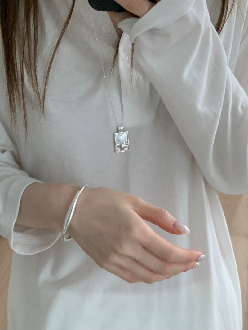 Silver wave open bangle