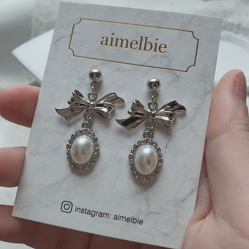 [SNSD Tiffany Earring] Mary Earring - Pearl Version (Silver)