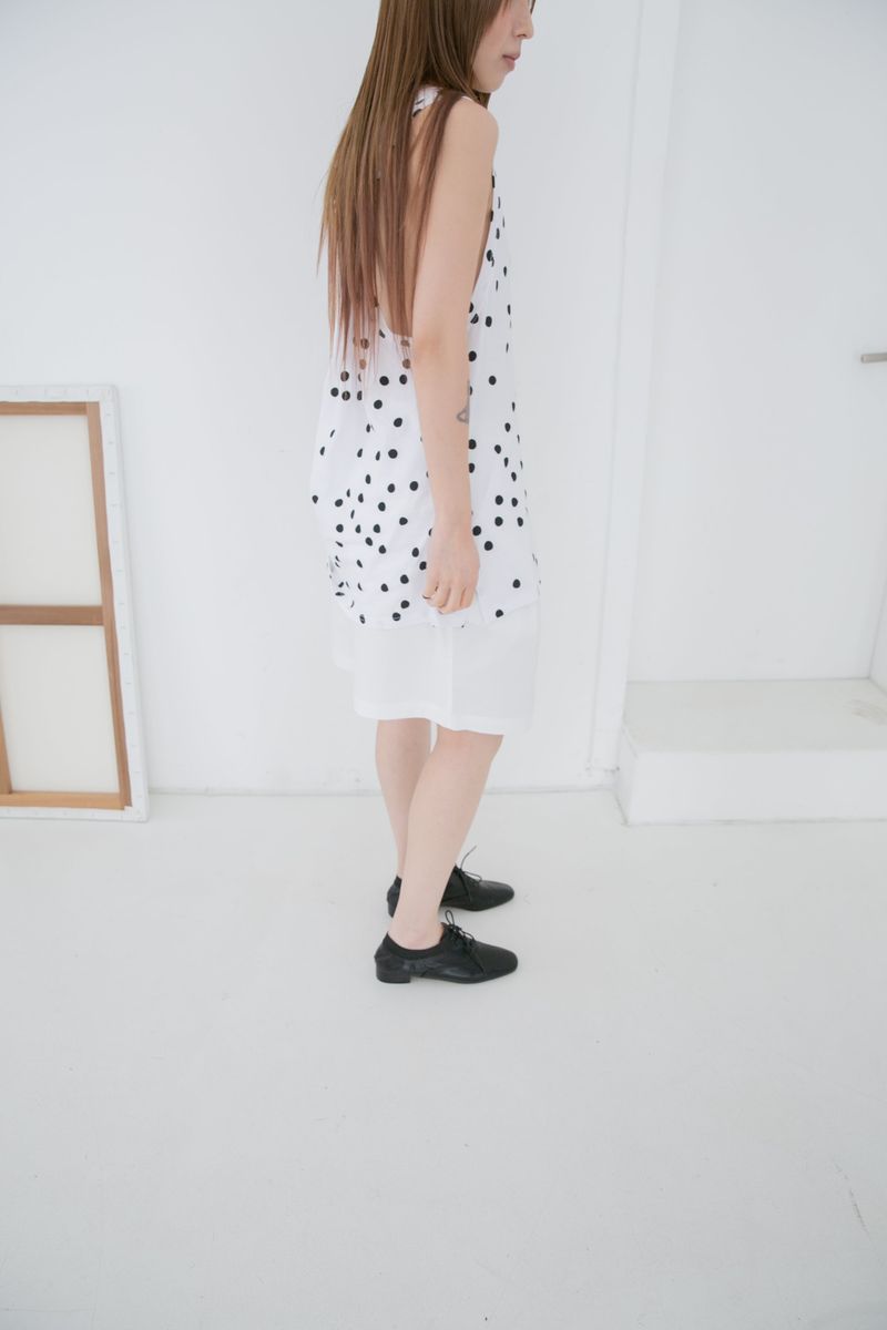 dot back knot sleeveless top(2colors)