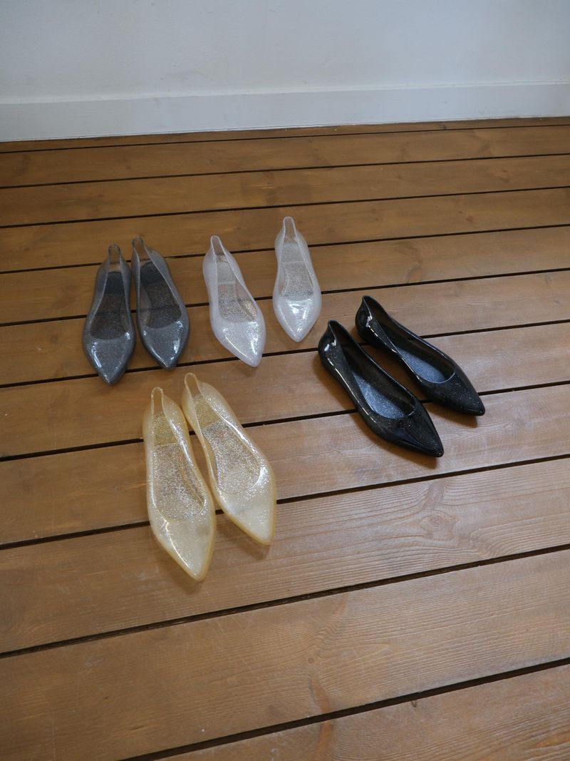 glitter jelly shoes