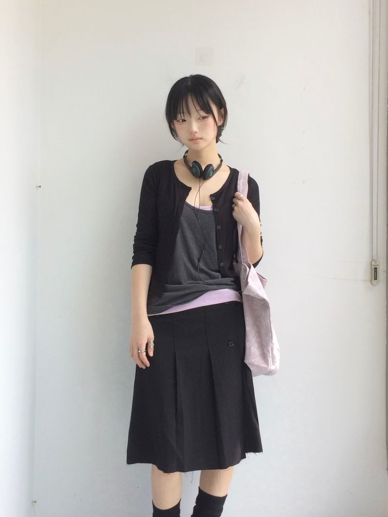 Fringe Button Wrap Skirt