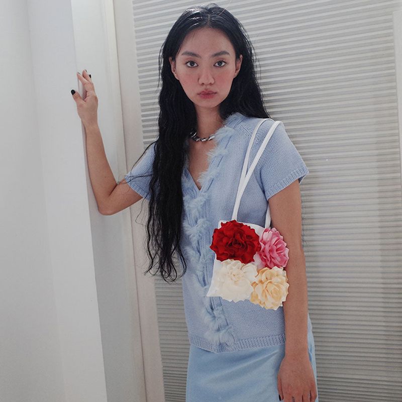 PLANFOROTHERDAY（プランフォーアザーデイ）の「【MADE】ROSE BOUQUET BAG WHITE BOUQUET（Bags）」