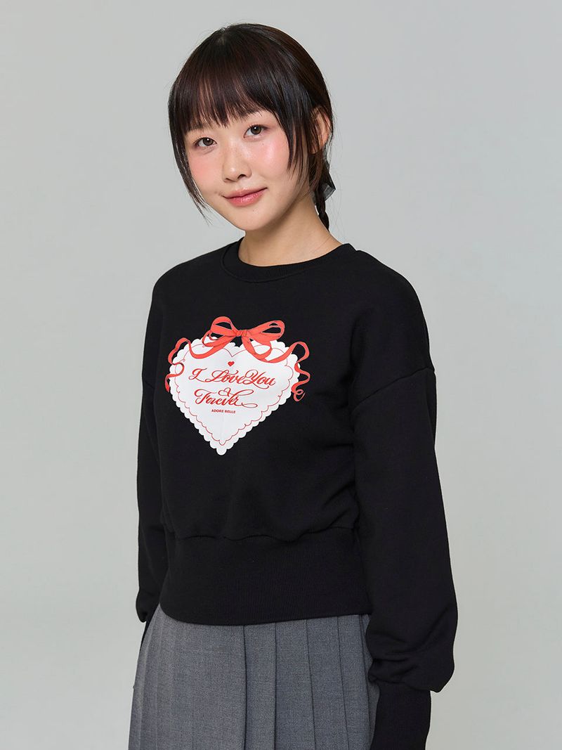 HEART SWEATSHIRT - BLACK