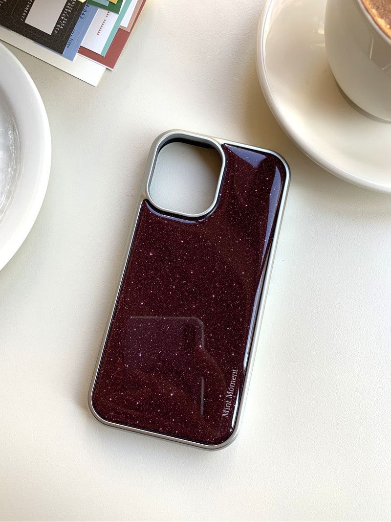 Mint Moment（ミントモーメント）の「[MADE] パールワイン シルバー エポキシバンパー iPhoneケース（Smartphone Accessories）」