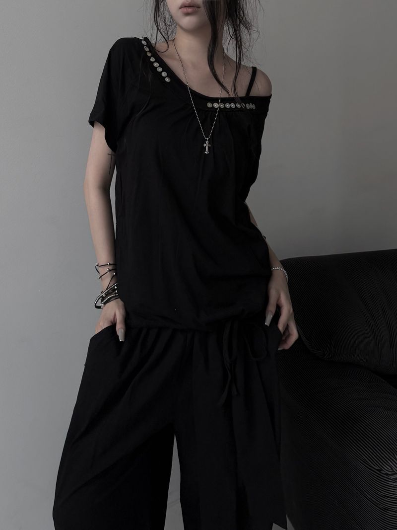 shell button volume strap top (3color)