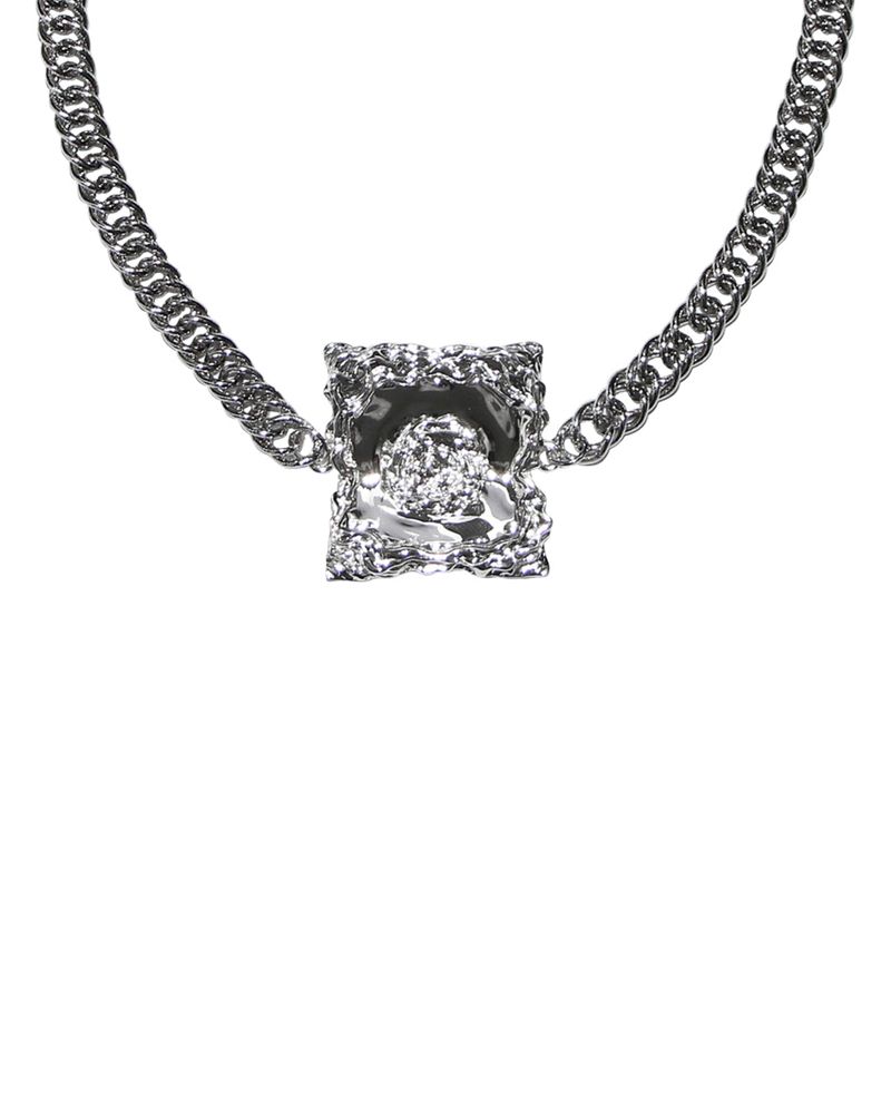 Rose shirring choker necklace